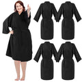 Salon Client Gown Robe Set - Black Nylon Adjustable Hairdressing Cape with Pockets, XL