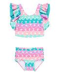 Girls UPF50+ Sun Protection Ruffle Tankini Swimsuit - 5T Mermaid Butterfly Variation