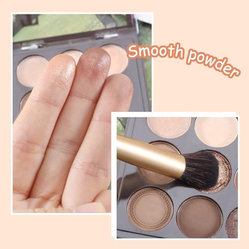 Nude Eyeshadow Palette-9 Colors, Blendable Matte and Shimmers Pigmented Eye Shadow Powder, Multiuse Makeup Pallet, Easy to Use