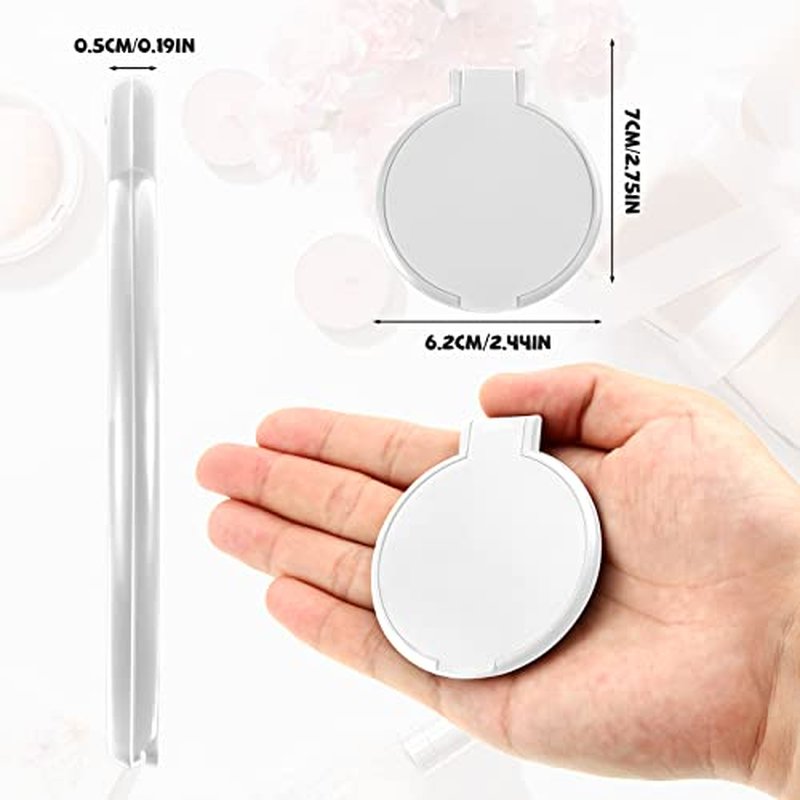72 Pcs Compact Mirror Bulk Portable Round Makeup Mirror Mini Foldable for Purse Women Travel Daily Use Mother¡®s Day Gifts (White)