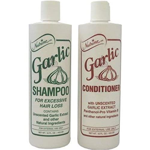 Garlic Shampoo and Conditioner Set - Unscented 20oz Combo for Hair Care