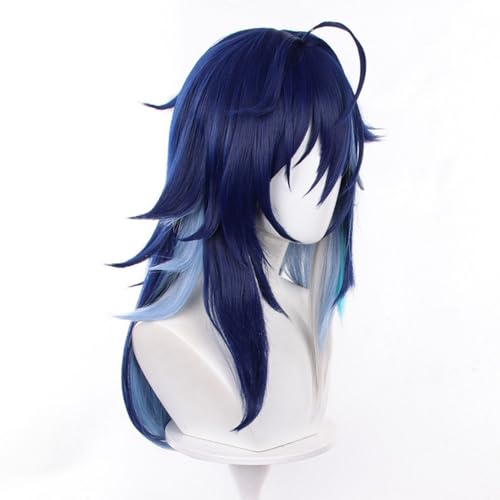 Dark Blue Mix Long Wig for Cosplay Anime Halloween Christmas - Servelove