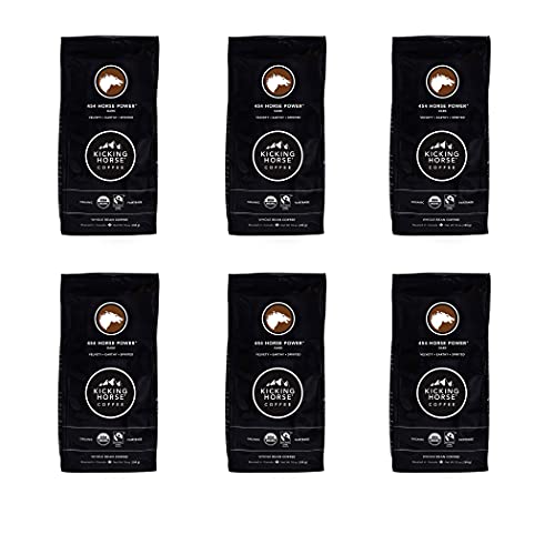 Kicking Horse Coffee 454 Horse Power Dark Roast Whole Bean - Pack of 6 10 oz