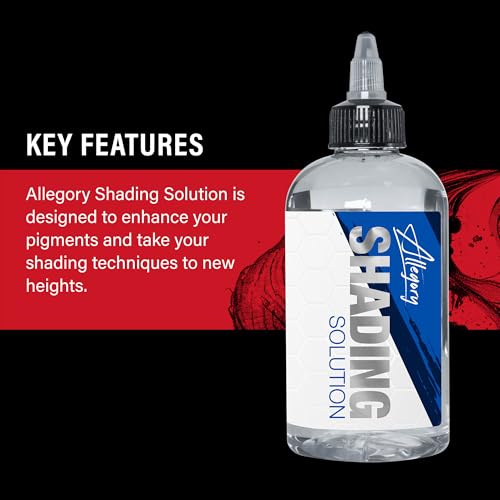 Allegory Tattoo Ink Shading Solution 8 fl oz - Pigment Enhancer with Twist-Dispensing Cap, Made in USA, Vegan Friendly