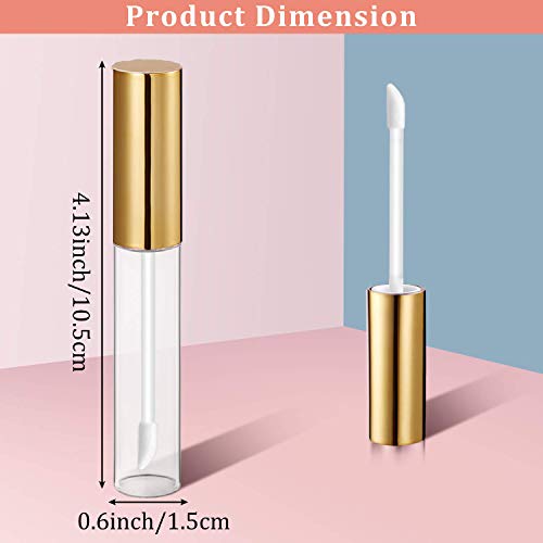 30 Plastic PET Lip Gloss Tubes 10ML Balm Container Clear Stopper Rose Gold Lot