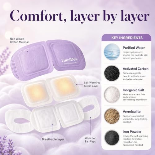 Self Heating Eye Mask Variety Pack 30 Count - Relaxing Warm Compress for Dry Eyes & Sleep