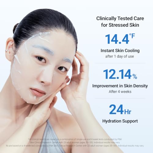 Cooling Face Mask for Sensitive Skin After Sun Care - Hydrating Gel Sheet Mask, 5 Pack