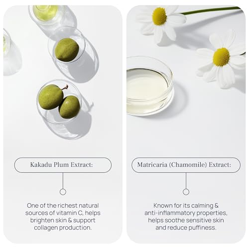 Lift & Glow Organic Eye Cream for Dark Circles and Puffiness - Anti Aging Eye Cream for Wrinkles - Reduces Dark Circles and Under Eye Bags - With Kakadu Plum, Coconut Oil, Spirulina & More - 1 Fl Oz