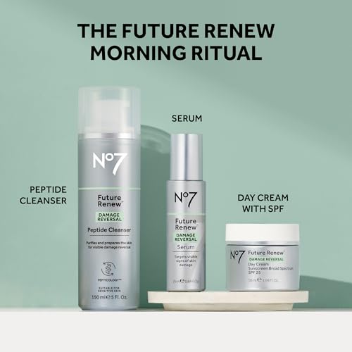 No7 Future Renew Damage Reversal Peptide Gentle Face Cleanser? - Anti-Aging Face Wash to Help Visibly Remove Impurities for Smoother, Nourished Skin - Fragrance-Free Formula (5 Fl Oz)