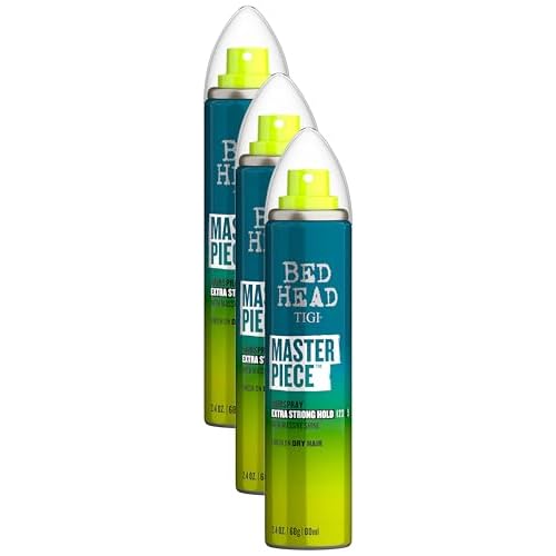 TIGI Bed Head Masterpiece Shiny Hairspray for Strong Hold Travel Size 2.4 oz (Pack of 3)