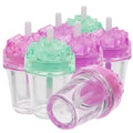 21 Pack Reusable Clear Ice Cube Lip Gloss Containers with Mini Brushes