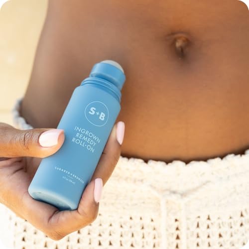 SUGARED + BRONZED Ingrown Hair Roll On, with Glycolic Acid, Salicylic Acid, and Witch Hazel, For Bikini Area and Underarms Post Hair Removal, Suitable for All Skin Types, Vegan, 3 Fl Oz