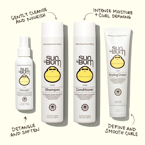 Sun Bum Curls & Waves Styling Cream Pack of 2 - 5 Fl Oz Each - Curl Defining Frizz Control