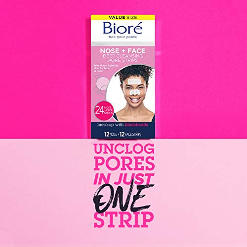 Bioré Charcoal Nose & Face Pore Strips Pack - Deep Cleansing & Blackhead Removal