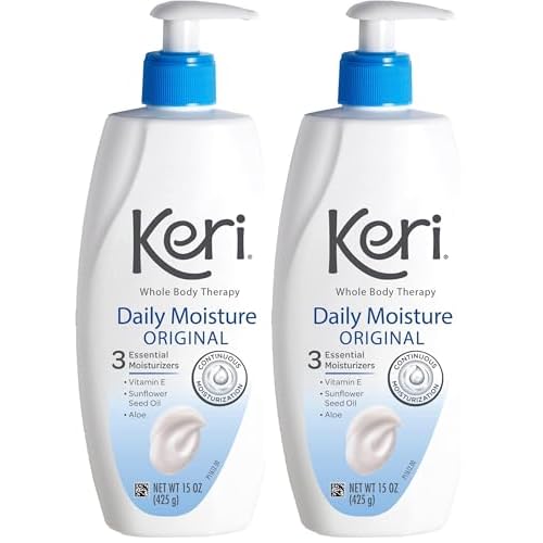Keri Whole Body Therapy Original, Continuous Moisturization, 3 Essential Moisturizers (Vitamin E, Aloe and Sunflower Seed Oil), 15 oz Pump (Pack of 2)