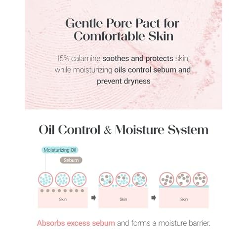 THESAEM Saemmul Perfect Pore Pink Pact - Sebum Control Face Powder with 15% Calamine for Oily Sensitive Skin - Oil Control Moisture System Compact - Korean Makeup Pressed Powder, 0.37 oz. 2 Pack