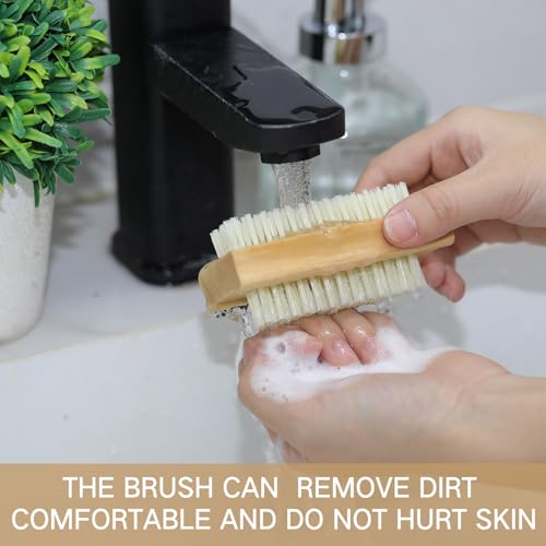 24 Pack Wooden Two-Sided Nail Brush for Deep Cleaning - Fingernails & Feet