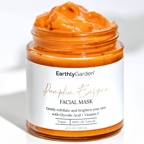 EarthlyGarden Pumpkin Enzyme Face Mask 4 oz – Brightening Vegan Facial Treatment