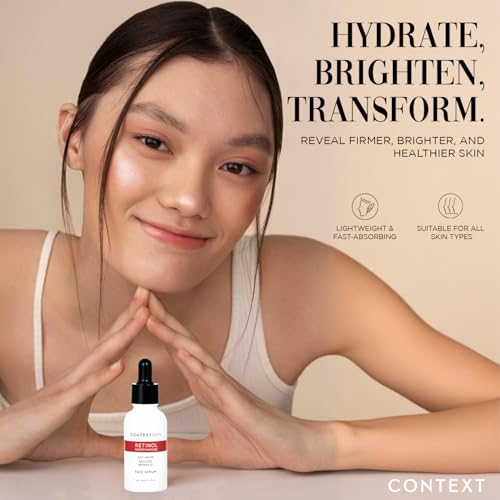Context Skin Retinol Face Serum ? Retinol Serum for Face Anti Aging, Anti-Wrinkle Formula to Smooth Fine Lines, Enhance Firmness & Restore Radiance, Hydrating Night Treatment for Even Skin - 1 Fl oz