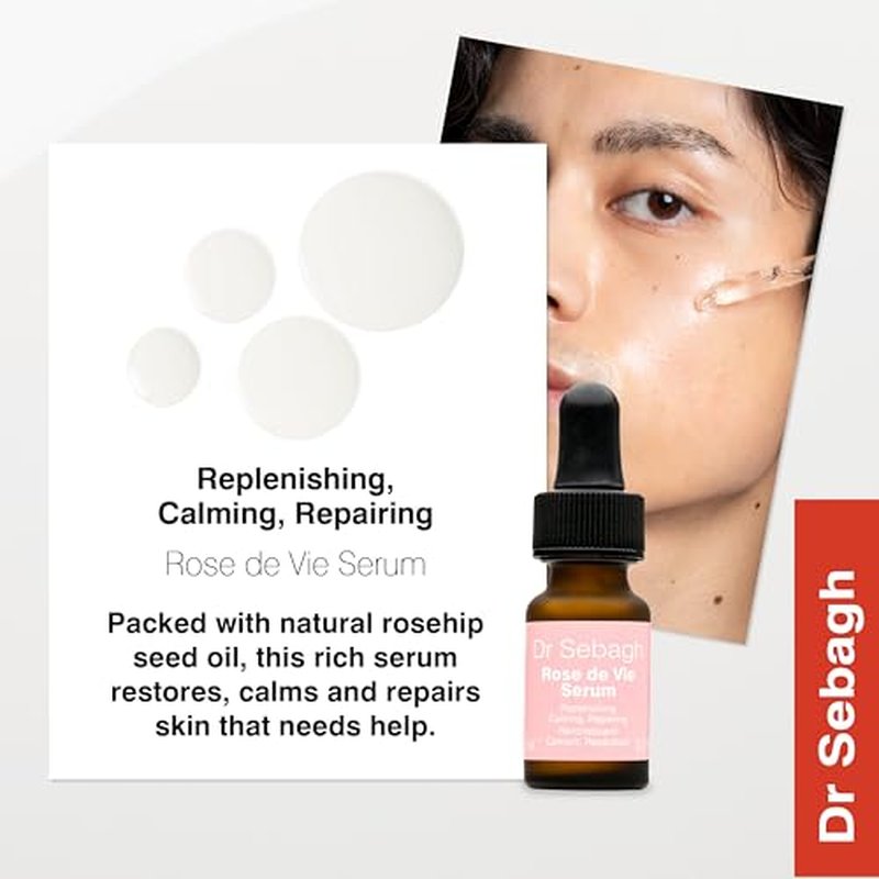 Dr Sebagh Rose de Vie Serum - 0.17 fl oz - Award-Winning Nourishing Anti-Aging Formula - Use with Dry, Mature, or Sensitive Skin - Designed to Soothe Redness & Irritation - Regenerating & Invigorating