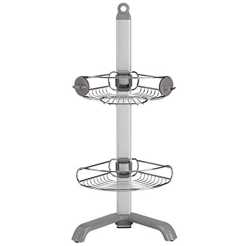 Simplehuman Corner Shower Caddy - Stainless Steel & Anodized Aluminum, Adjustable Shelves