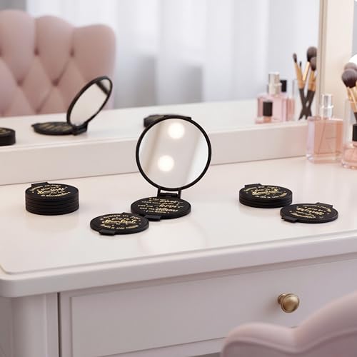 Wenqik 36 Pack Black Compact Mirrors Bulk Inspirational Gift for Women