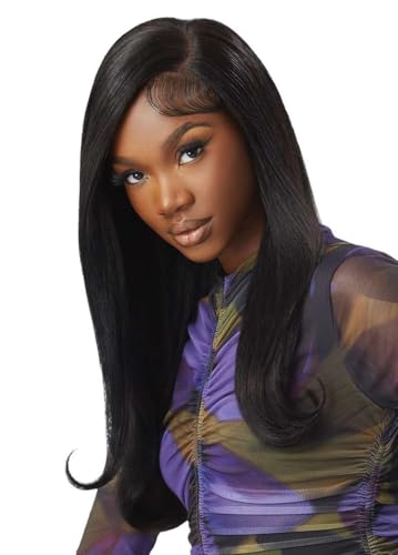 Outre 100% Human Hair Yaki Pack - 12 Inch Off Black 1B - Tangle-Free, Low Maintenance