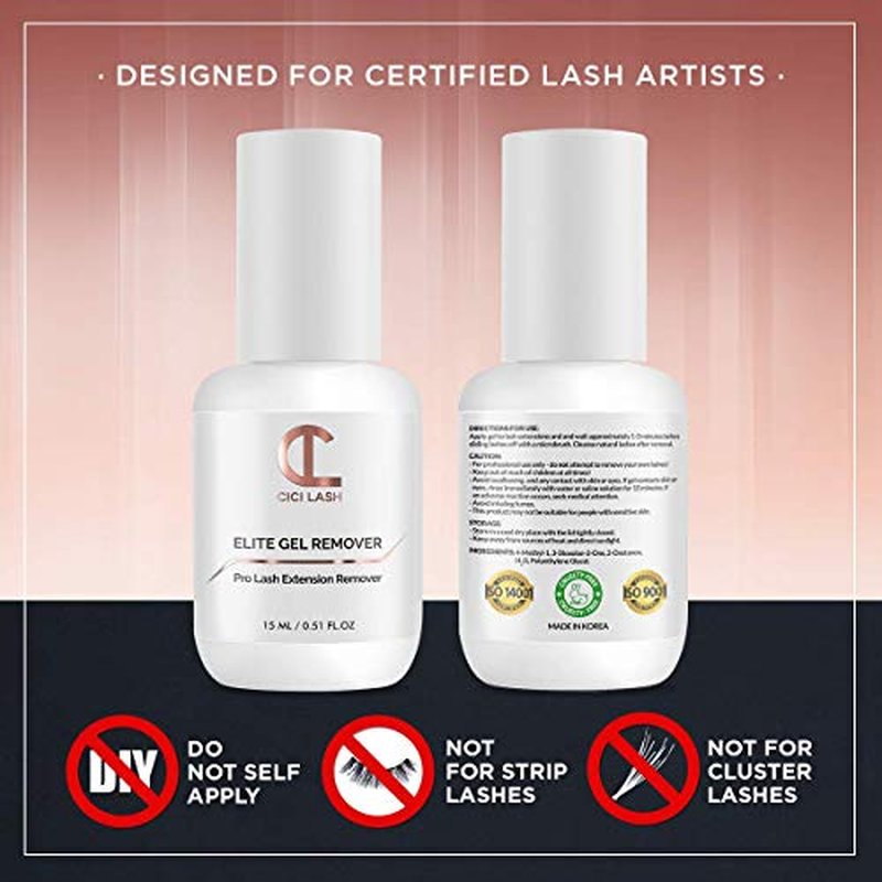 ELITE Eyelash Extension Remover Gel for Professional Lash Extensions | Super Fast (60s) and Easy to Control | Perfect Eyelash Glue Remover for Individual Mink Lashes | Essential Lash Supplies 15ml