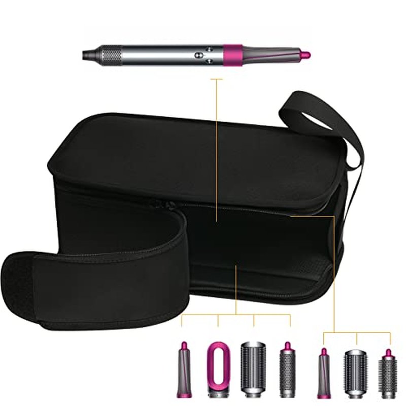 Beautyflier Travel Case Compatible with Dyson Airwrap Styler, Hair Dryer Brush Holder Portable Storage Bag Travel Organizer for Airwrap Styler and Attachments, Black Carrying Case for Shark Flexstyle