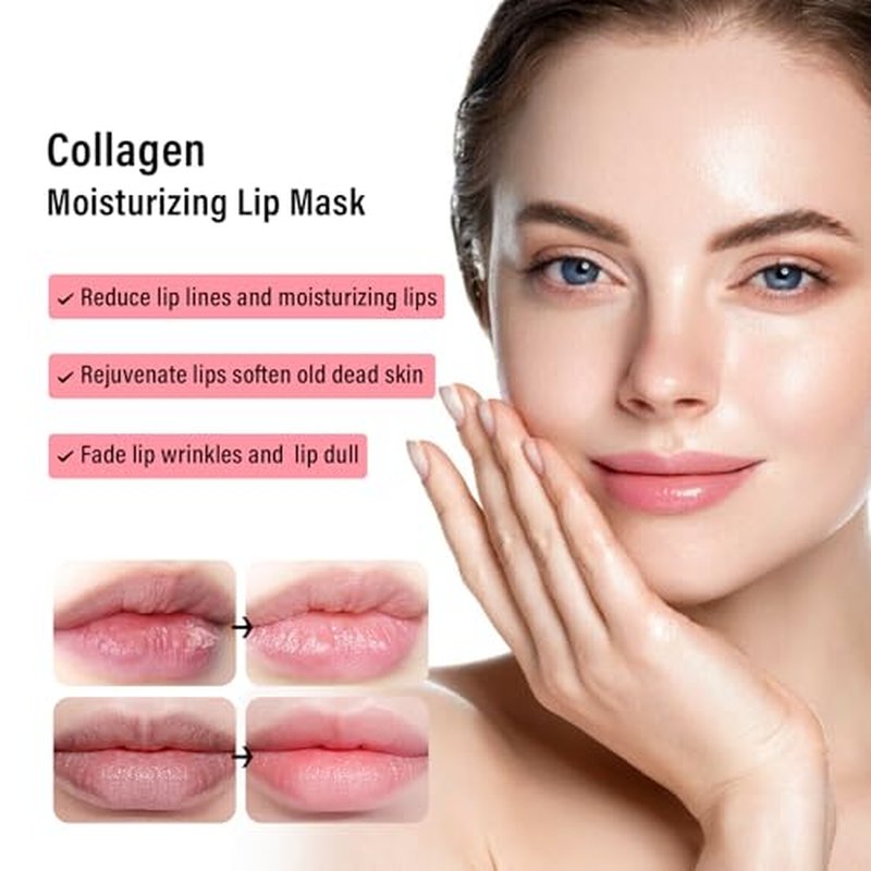 30 PCS Moisturizing Hydrating lip masks - Pink Collagen Lip mask Bulk,Collagen Lip Gel Patches for Dry Lips, Dead Skin Removal, Fine Line Lightening, Valentine's Day Gift