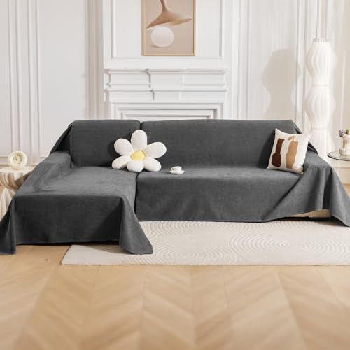 Waterproof Sectional Couch Cover Set - XX-Large Dark Grey, 2 Pieces