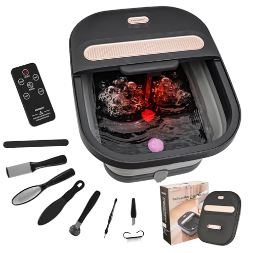 Collapsible Foot Spa Bath with Heat, Bubble Jets, Massage & Pumice Stone