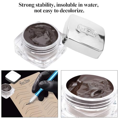 Fenshine Eyebrow Practice Kit with Blades Pigment Practice Skin Eyebrow Ruler Repair Gel Ring Cup Finger Gloves Pencil