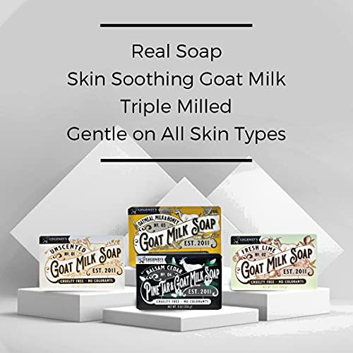 Legend's Creek Farm Goat Milk Soap - Triple Milled Moisturizing Bar for Hands and Body - 9 Oz Creamy Lather, Nourishing, Natural Soap for Sensitive Skin (Assorted Bundle)