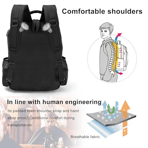 OUUTMEE Portable Barber Backpack with USB Charging for Hairdressing Tools