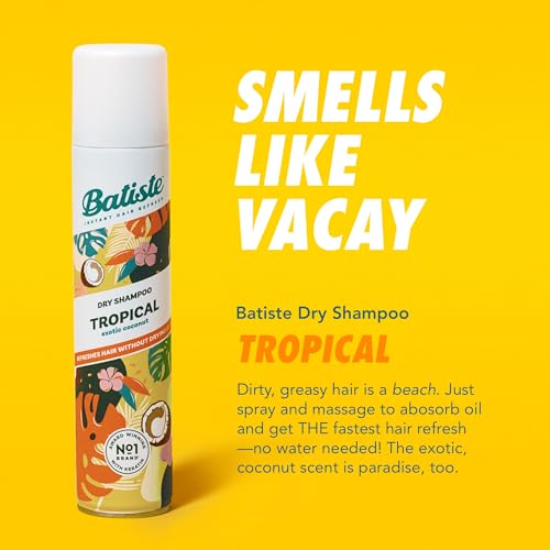 Batiste Tropical Dry Shampoo, Waterless Shampoo, 3.81oz 3 pack