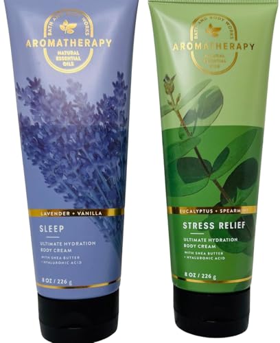 Bath & Body Works Aromatherapy Eucalyptus Spearmint & Lavender Vanilla Hydration Body Cream Duo 8 oz