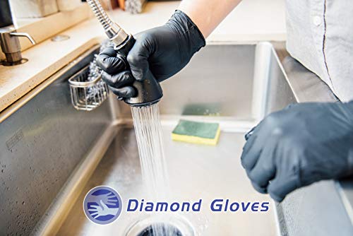 Large Black Nitrile Exam Gloves - Heavy Duty Medical Grade, Powder-Free, 6.3 Mil, 1000pcs Case with Variation - Black