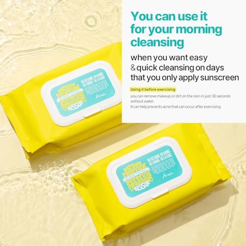 Ariul Purefull Gentle Cleansing Tissues ? Soothing & Hydrating Makeup Remover Wipes, Non-Sticky Fresh Finish, Mild Acidic pH, Effective Cleansing, Korean Skincare, 80 Sheets x 2 Pack