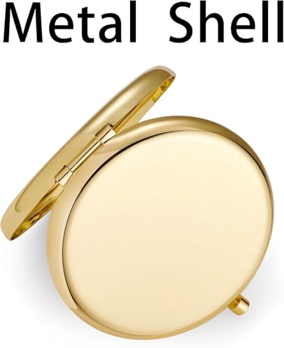 Mini Portable Makeup Mirror 1X/2X Magnification Gold 18 Pack