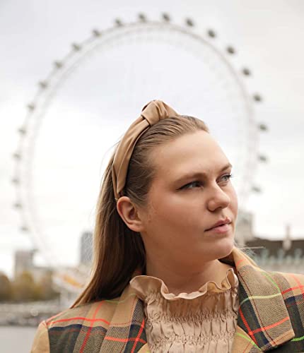 Bellefixe London Vegan Leather Knotted Headband - Camel, Eco-Friendly Hair Accessory