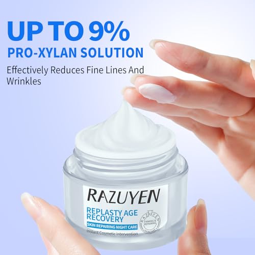 Anti-Wrinkle Facial Night Cream with 9% Pro-Xylane, Anti-Aging Night Moisturizer for Face Hydrating,Firming and Restoring, Nighttime Skin Care, 1.01 Oz