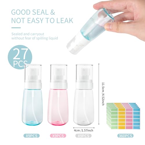 27 Pcs Travel Spray Bottles Set - 2oz Leak Proof Refillable Mist Containers – Mix-3