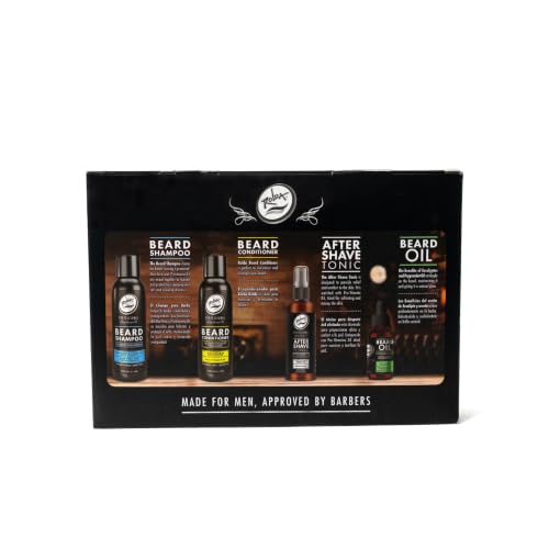 Men's Beard Wash Kit with Shampoo, Conditioner, Oil & Brush - Grooming Set