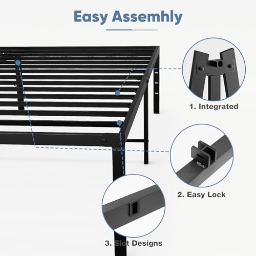 DUMOS Queen Bed Frame 18 Inch Metal Platform Bed Frame - Modern & Durable
