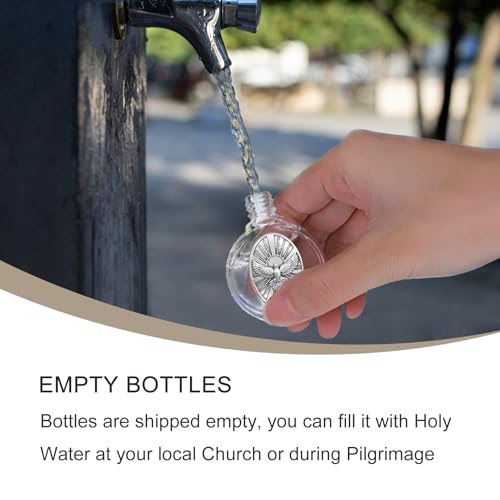 KOMI Holy Spirit Dove Glass Holy Water Bottle Set, 0.5 Fl Oz, Religious Travel Containers