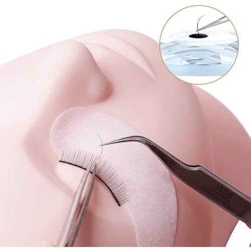 Lash Extension Practice Kit, Eyelash Extension Training Kit for Beginners, Professional Eyelash Mannequin Head Set with Lash Fan, Lash Shampoo, Lash Adhesive, Glue Rings and Lash Mirror (Black)