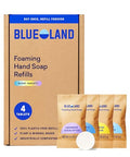 BLUELAND Refillable Foaming Hand Soap Tablets 4-Pack, Eco-Friendly Variety Scents
