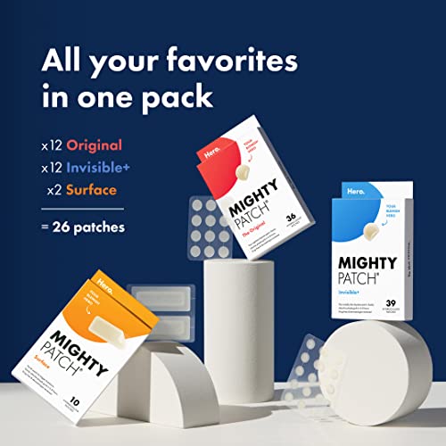 Hydrocolloid Acne Pimple Patches - Mighty Patch Variety Pack 26 Count