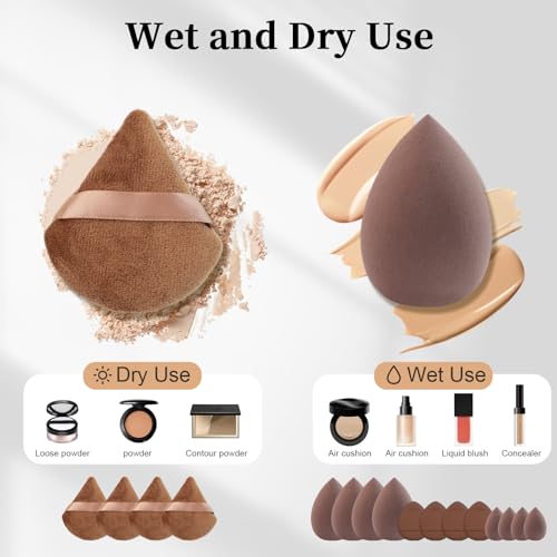 HEYMKGO Makeup Brushes, 40Pcs Professional Makeup Brush Set Dual Ended Foundation Blush Concealer Contour Powder Eyeshadow Make up Tools with Sponges Puffs Clear Bag for Blending Buffing Highlighting